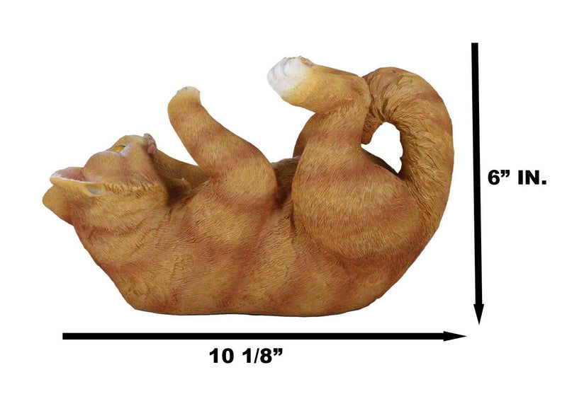 Tipsy Thirsty Feline Drinking Orange Tabby Kitty Cat Wine Bottle Holder Figurine