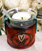 Western Cowgirl Red Love Heart Scrollwork Lace Faux Leather Votive Candle Holder