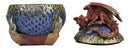 Ebros Red Wyrmling Dragon On Dragon Claw Scaly Colorful Decorative Box Figurine