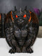 Gothic Winged Dragon Guard Gargoyle With Translucent Eyes Candle Holder Figurine