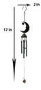 Wicca Witchcraft Crescent Moon Face with Star Coated Steel Metal Wind Chime