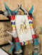 Colorful Boho Southwest Rustic Buckhorn Stag Deer Antlers Picture Frame 4"X6"