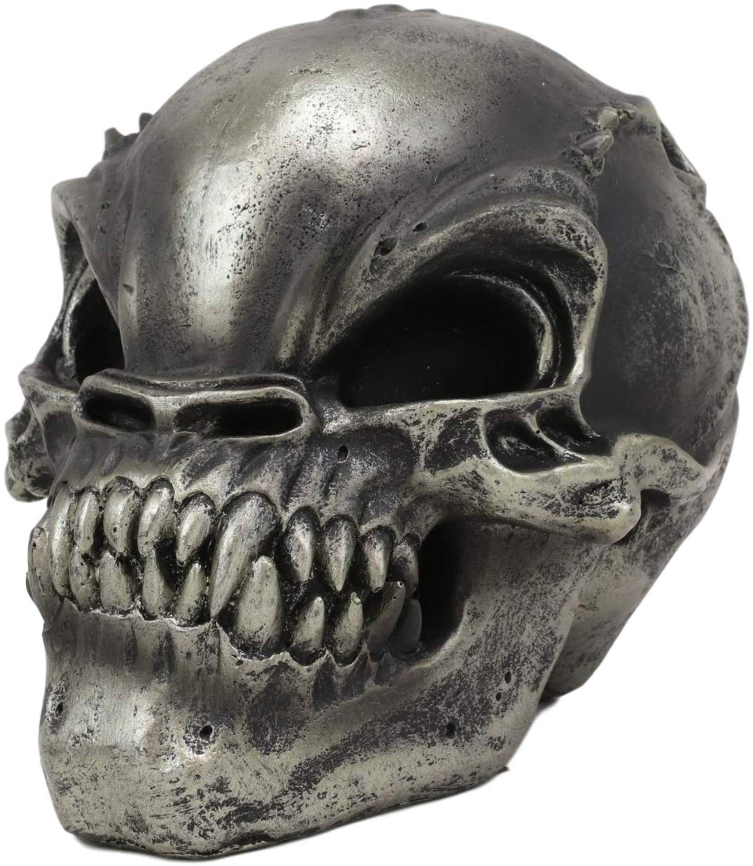 Ebros UFO Aqua Aeon Alien Invader Skull Statue 6.5" Long Skeleton Head Decor