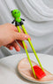 Green Love Panda Bear Reusable Training Chopsticks Set With Silicone Helper