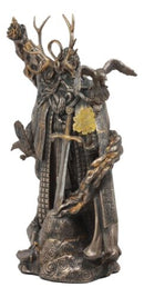 Arthurian Legend Wizard Merlin With Excalibur Sword Statue Magic Fire Prophet