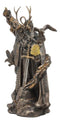 Arthurian Legend Wizard Merlin With Excalibur Sword Statue Magic Fire Prophet