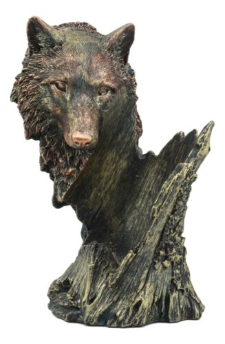 Ebros Large Woodlands Gray Wolf Wine Holder Figurine 10"T Animal Spirit