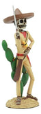 Day Of The Dead Desert Bandit Skeleton Statue El Machete Nopales Cactus Figurine