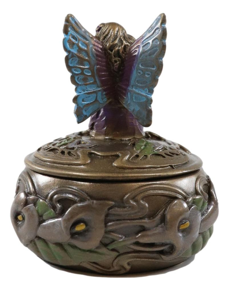 Ebros Calla Pond Lily Beautiful Fairy Fae Round Jewelry Box Wishing Well Hope Afar
