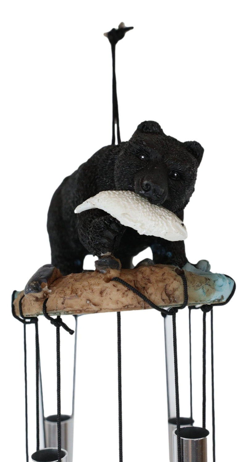 American Black Bear River Fishing Resonant Relaxing Wind Chime Garden Patio