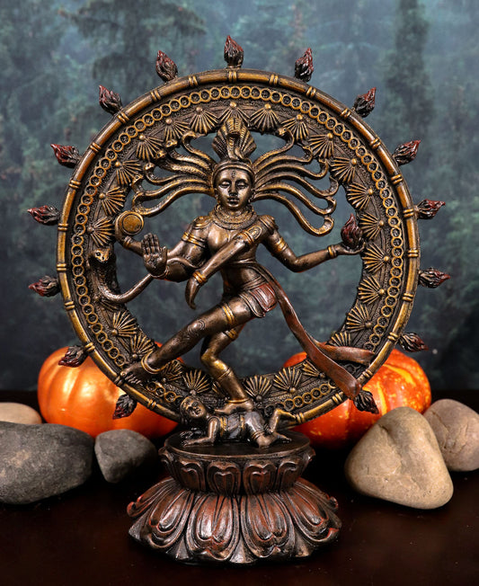 Ebros Hindu Shiva Nataraja Figurine Lord Of The Dance Cosmic Dancer God Statuette 9"H - Ebros Gift