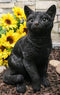 Ebros Large Lifelike Pawing Mystical Black Cat Statue 11.75"H with Glass Eyes