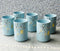Pack Of 6 Japanese Sakura Cherry Blossom Pastel Light Blue Ceramic Tea Cups 10oz