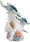 Colorful Nautical Sea Turtle Family Swimming By Big Conch With LED Light Statue