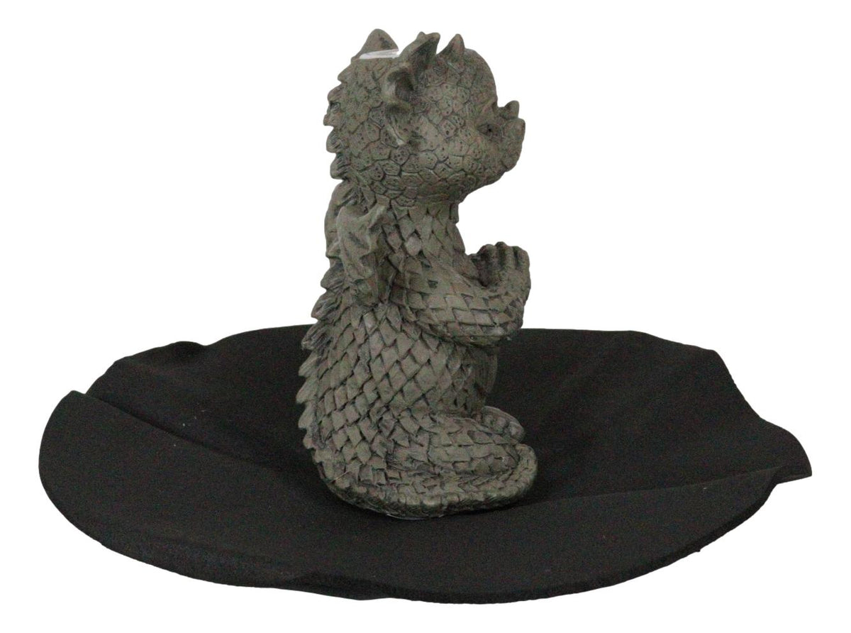 Zen Inner Peace Whimsical Garden Dragon Yoga Meditation Backflow Incense Burner