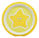 Yellow Star 5 Piece Organic Bamboo Dinnerware Set For Kids Children Toddler Baby
