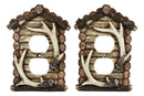 Pack of 2 Rustic Log Cabin Antlers Double Receptacle Wall Outlet Switch Plate