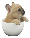 Ebros Realistic French Bulldog Teacup Statue Pet Pal Frenchie Dog Breed Figurine Decor