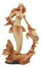 Ebros Ocean Marine Mermaid Princess With Sea Turtle Decor Statue In Faux Wood Resin