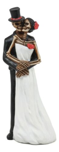 Ebros Love Never Dies Wedding Skeleton Statue Wedding Pose Couple Figurine 8"H - Ebros Gift