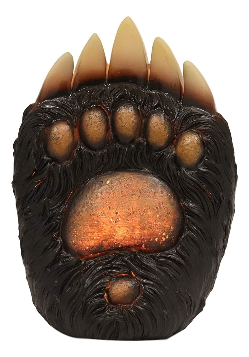 Ebros Western Rustic Forest Black Bear Paw With Claws LED Night Light Statue 6.75"H