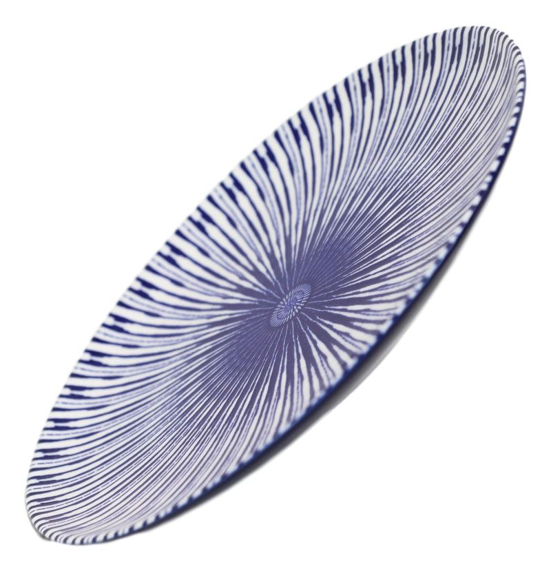 Pack Of 6 Modern Blue White Geometric Focus Porcelain Round Lunch Salad Plates