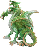 Ebros Green Earth Three Headed Dragon Hydra Roaring Statue 8" Tall Figurine