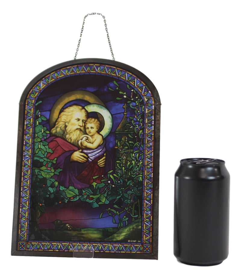 Ebros Gift Y8315EBRC12 Louis Comfort Tiffany Christmas Eve Trinity Stained  Glass Wall Or Desktop Plaque