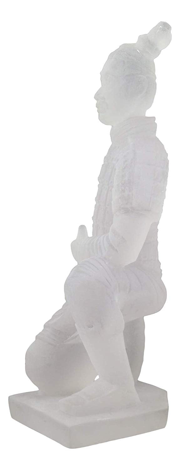 Ebros Ancient Chinese Qin Dynasty Emperor Kneeling Terracotta Army Foot Soldier Warrior Statue 12.75" Tall Acrylic Resin Antique Reproduction Historical Decor Figurine