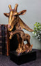 Ebros Giraffe Head Bust with Full Bodied Calf Statue On Pedestal Base 9.75" H