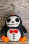 Furry Bones Skeleton North Pole Penguin With Red Bow Tie Small Toy Plush Doll