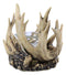 Rustic Western Buck Elk Deer Stag Entwined Antlers Crown Votive Candle Holder