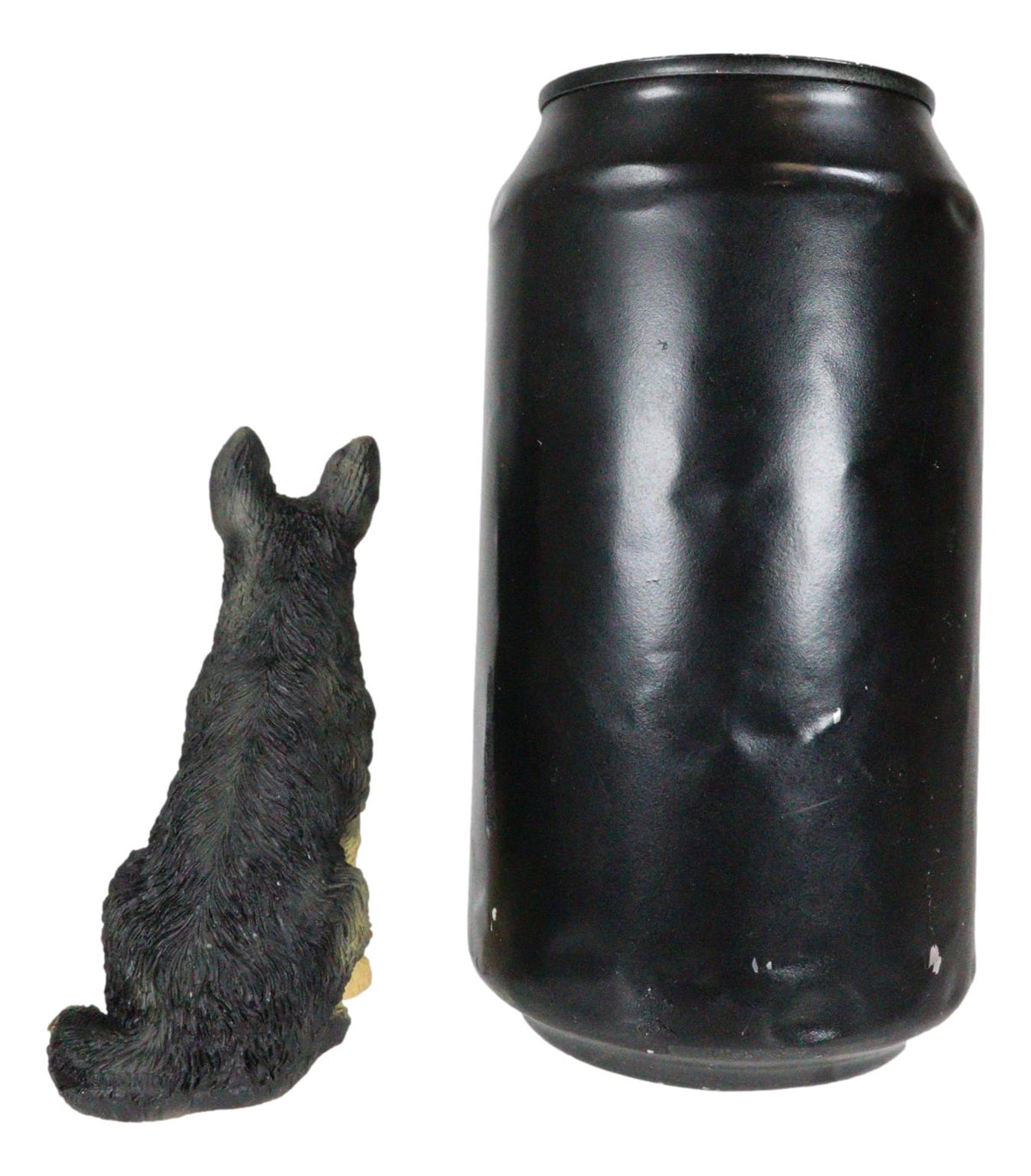 Lifelike Realistic Sitting Canine German Shepherd Police Dog Miniature Figurine