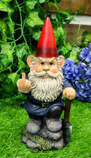 Ebros 9" You Dig? Shovel Gnome Garden Greeter Gnome Dwarf Flip The Bird Statue