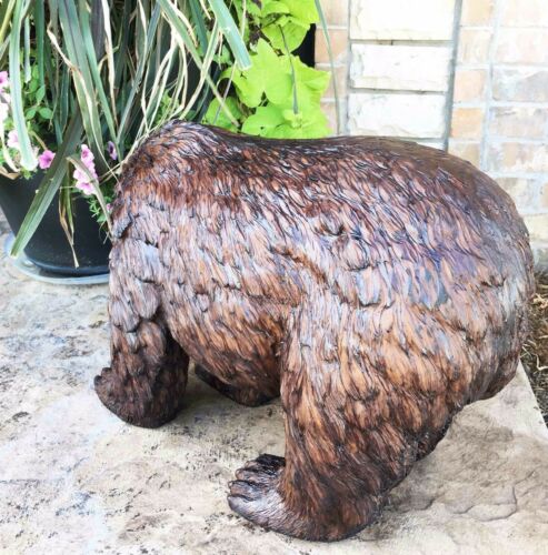 Large 21" Long Grizzly Brown Bear Polyresin Outdoor Garden Decorative Statue