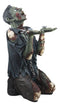 Begging Chained Slave Walking Undead Zombie Side Table With Glass 22.5"H Decor