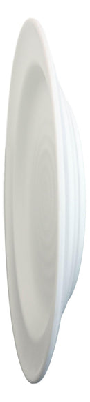 Pack Of 6 Contemporary Irregular Ridged Matte White Melamine Large Dinner Plates