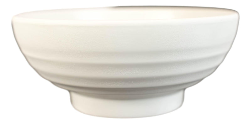 Pack Of 6 Contemporary Ridged 7.5"D Matte White Melamine Salad Pasta Soup Bowls