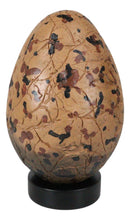 Prehistoric Speckled Dragon Egg Fossil Statue With Base Stand Jurassic Dinosaur