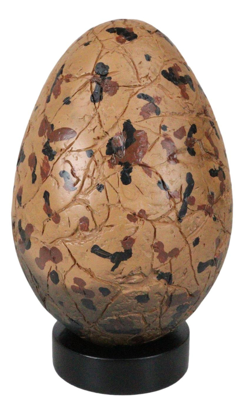 Prehistoric Speckled Dragon Egg Fossil Statue With Base Stand Jurassic Dinosaur