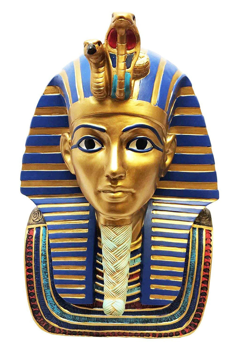 Ebros Gift Mask Bust Of Pharaoh King Tut And Queen Nefertiti Decorative Figurine Set