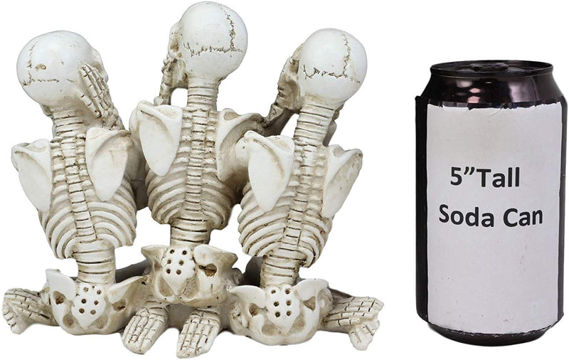 Ebros See Hear Speak No Evil Gossiping Sisters Female Lady Skeletons Statue 6"H
