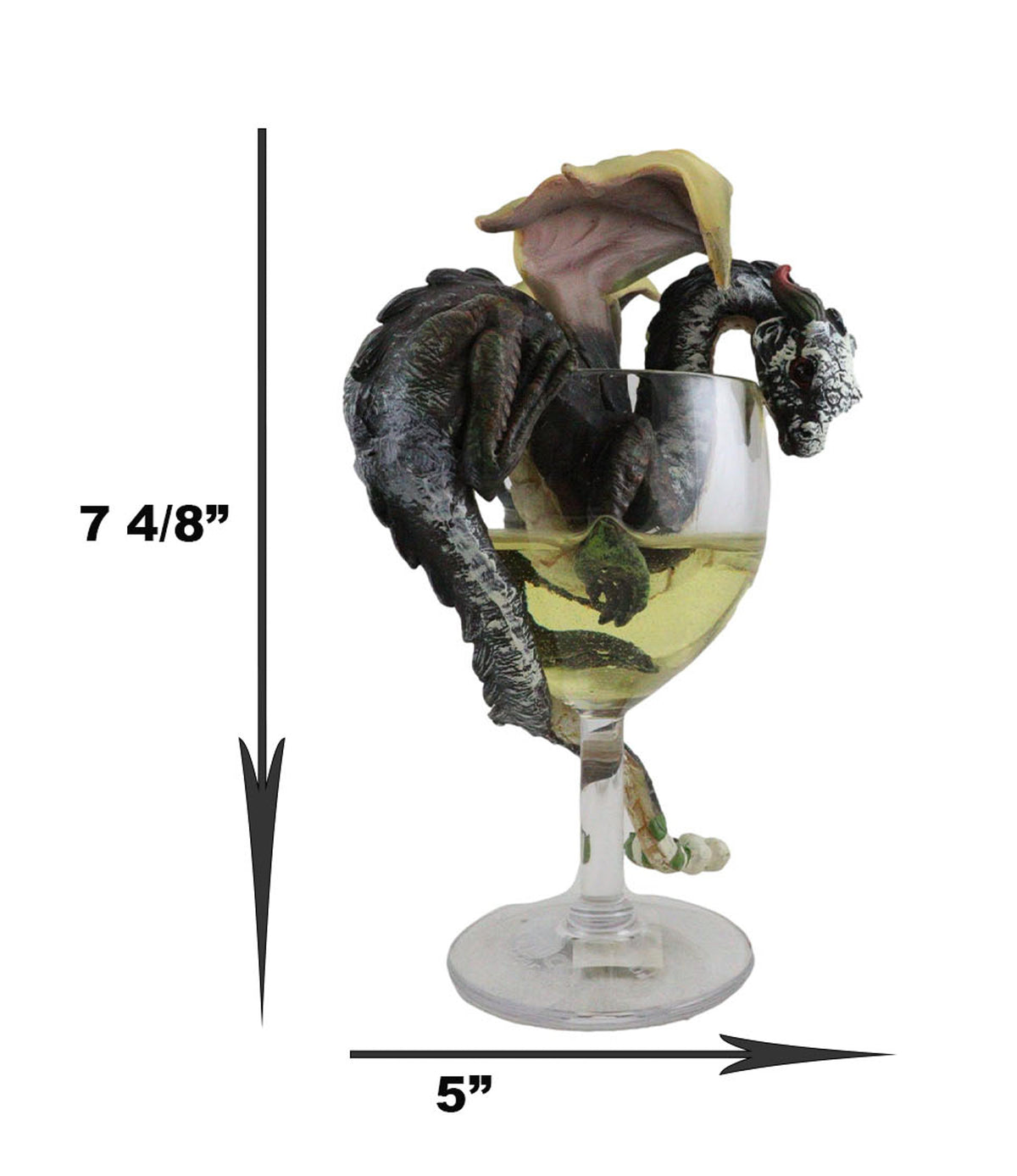Ebros Drunken White Wine Spirit Dragon Statue Medieval Renaissance Fantasy Decor - Ebros Gift