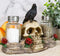 Ebros Day Of The Dead Raven Crow W/ Rose Skull Salt & Pepper Shakers Holder Set