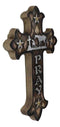 Western Kneeling Cowboy With Horse In Prayer At Calvary Fleur De Lis Wall Cross