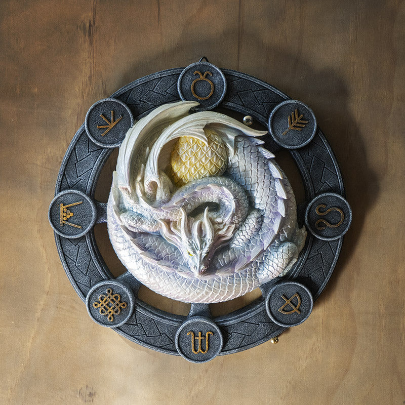 Ostara Drake Spring Equinox Wheel of The Year Sabbats Of The Dragon Wall Decor - Ebros Gift