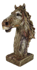 Faux Driftwood Equine Beauty Mustang Horse Head Desktop Plaque Sculpture 8.25"H