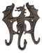 Cast Iron Rustic Fantasy Viking Dragon 3-Pegs Wall Keys Leash Coat Hook Decor