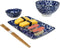 Ebros Made in Japan Dinnerware 8pc Set For 2 Plates, Bowls, Dish & Chopsticks