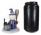 Lucky Skeleton In Witch Costume And Broomstick Standing By Black Cat Figurine